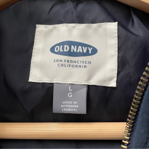 Old Navy Navy/Gold Zipper Quilted Vest L - Picture 3 of 5